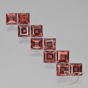 4.00 ctw Red Pyrope Garnet Stones, Natural Pyrope Garnet in Square Step-Cut Shape for Sale