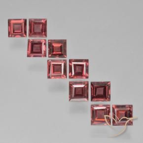 3.69 ctw Red Pyrope Garnet Stones, Natural Pyrope Garnet in Square Step-Cut Shape for Sale
