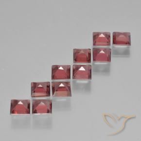 Pyrope Garnet Gemstones in 3.9 x 3.8 mm Size for Sale, Pyrope Garnet Stones in Scarlet Red Tone Color