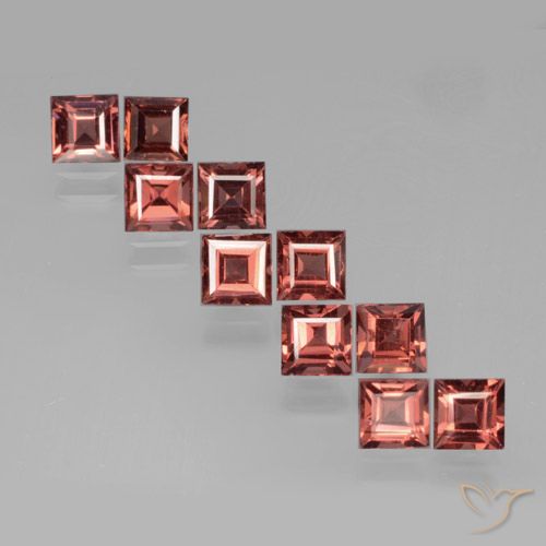4.28ctw Natural Deep Rose Red Pyrope Garnet, Square, VS