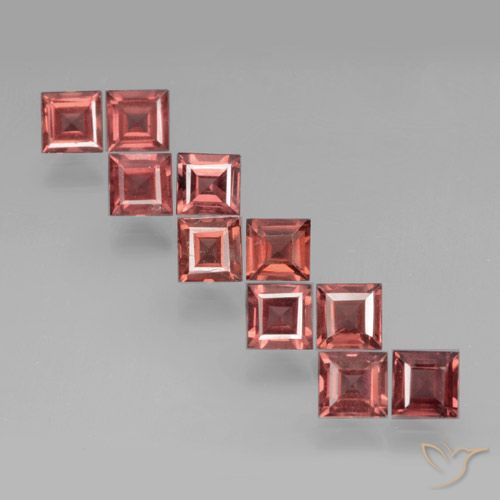 4.14ctw Natural Rose Red Pyrope Garnet, Square, VS
