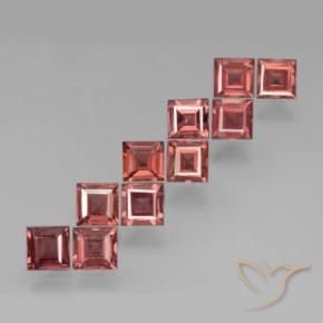 4.14 ctw Red Pyrope Garnet Stones, Natural Pyrope Garnet in Square Step-Cut Shape for Sale