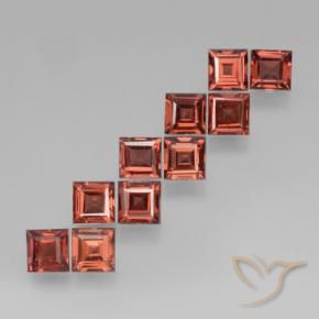 4.54 ctw Red Pyrope Garnet Stones, Natural Pyrope Garnet in Square Step-Cut Shape for Sale
