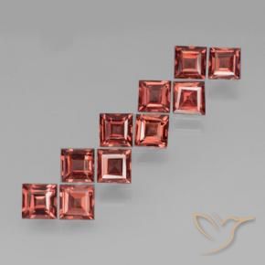 3.85 ctw Red Pyrope Garnet Stones, Natural Pyrope Garnet in Square Step-Cut Shape for Sale