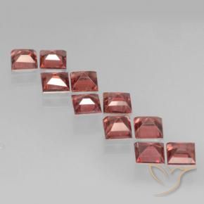 Pyrope Garnet Gemstones in 4 x 4 mm (calibrated) Size for Sale, Pyrope Garnet Stones in Light Scarlet Red Color