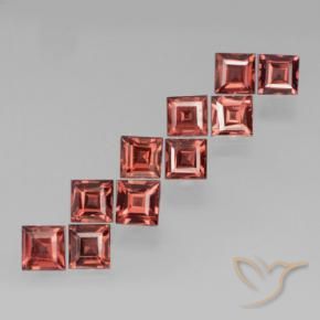 4.03 ctw Red Pyrope Garnet Stones, Natural Pyrope Garnet in Square Step-Cut Shape for Sale