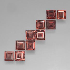 3.65 ctw Red Pyrope Garnet Stones, Natural Pyrope Garnet in Square Step-Cut Shape for Sale