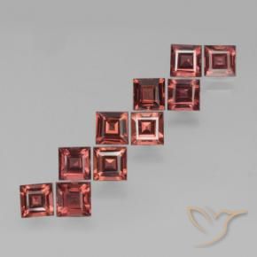 4.03 ctw Red Pyrope Garnet Stones, Natural Pyrope Garnet in Square Step-Cut Shape for Sale