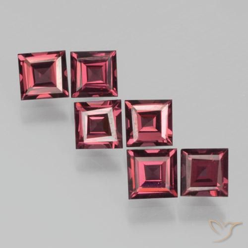 2.57 ct Square Cut Pyrope Garnet, 4 x 4 mm From Mozambique, Photo A