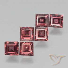 2.92 ctw Red Pyrope Garnet Stones, Natural Pyrope Garnet in Square Step-Cut Shape for Sale
