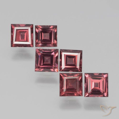 2.54 ct Square Cut Pyrope Garnet, 4 x 3.9 mm From Mozambique, Photo A