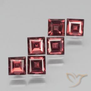 2.86 ctw Red Pyrope Garnet Stones, Natural Pyrope Garnet in Square Step-Cut Shape for Sale