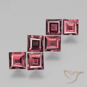2.18 ctw Red Pyrope Garnet Stones, Natural Pyrope Garnet in Square Step-Cut Shape for Sale