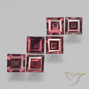 2.78 ctw Red Pyrope Garnet Stones, Natural Pyrope Garnet in Square Step-Cut Shape for Sale