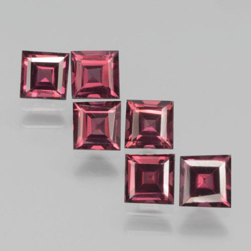 2.41 ctw Red Pyrope Garnet Gemstones, Pyrope Garnet Gems in Square Step-Cut Shape for Sale.