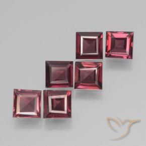 2.26 ctw Red Pyrope Garnet Stones, Natural Pyrope Garnet in Square Step-Cut Shape for Sale