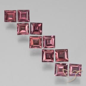 3.63 ctw Red Pyrope Garnet Stones, Natural Pyrope Garnet in Square Step-Cut Shape for Sale