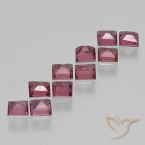 Pyrope Garnet Gemstones in 4 x 4 mm (calibrated) Size for Sale, Pyrope Garnet Stones in Medium-Dark Red Color