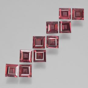 3.70 ctw Red Pyrope Garnet Gemstones, Pyrope Garnet Gems in Square Step-Cut Shape for Sale.