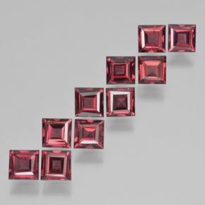 Розовато-красный Гранат Пироп Камень - 0.5ct Квадратная форма ступенчатая огранка (ID: 464391)