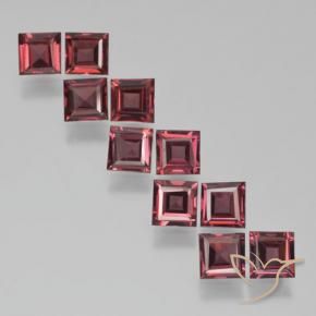 3.64 ctw Red Pyrope Garnet Stones, Natural Pyrope Garnet in Square Step-Cut Shape for Sale