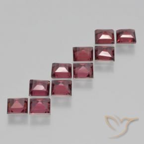 Pyrope Garnet Gemstones in 4 x 4 mm (calibrated) Size for Sale, Pyrope Garnet Stones in Scarlet Red Color