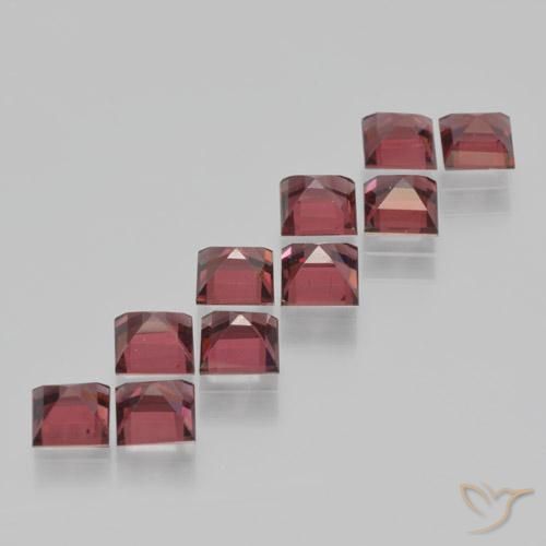 Pyrope Garnet Gemstones in 4 x 4 mm (calibrated) Size for Sale, Pyrope Garnet Stones in Dark Red Color