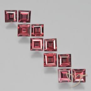 4.40 ctw Red Pyrope Garnet Stones, Natural Pyrope Garnet in Square Step-Cut Shape for Sale