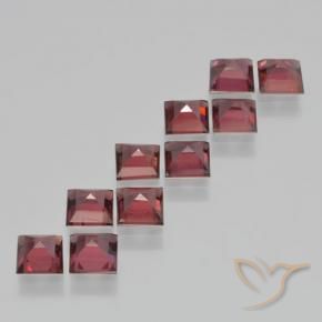 Pyrope Garnet Gemstones in 4 x 4 mm (calibrated) Size for Sale, Pyrope Garnet Stones in Pinkish Red Color