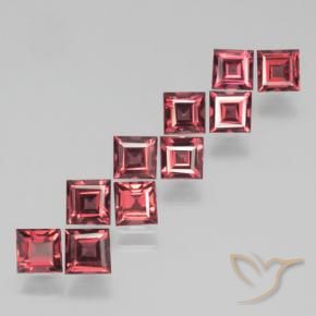3.82 ctw Red Pyrope Garnet Stones, Natural Pyrope Garnet in Square Step-Cut Shape for Sale