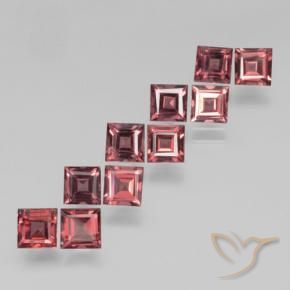 4.34 ctw Red Pyrope Garnet Stones, Natural Pyrope Garnet in Square Step-Cut Shape for Sale
