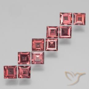 3.92 ctw Red Pyrope Garnet Stones, Natural Pyrope Garnet in Square Step-Cut Shape for Sale