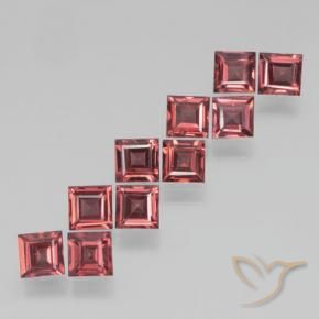 3.95 ctw Red Pyrope Garnet Stones, Natural Pyrope Garnet in Square Step-Cut Shape for Sale