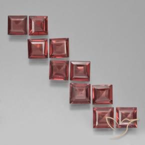 3.52 ctw Red Pyrope Garnet Stones, Natural Pyrope Garnet in Square Step-Cut Shape for Sale