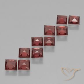 Pyrope Garnet Gemstones in 4 x 4 mm (calibrated) Size for Sale, Pyrope Garnet Stones in Deep Red Color