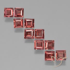 3.80 ctw Red Pyrope Garnet Stones, Natural Pyrope Garnet in Square Step-Cut Shape for Sale
