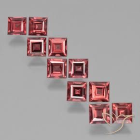 4.26 ctw Red Pyrope Garnet Stones, Natural Pyrope Garnet in Square Step-Cut Shape for Sale