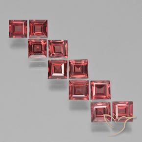 3.97 ctw Red Pyrope Garnet Stones, Natural Pyrope Garnet in Square Step-Cut Shape for Sale