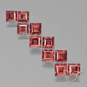 4.27 ctw Red Pyrope Garnet Stones, Natural Pyrope Garnet in Square Step-Cut Shape for Sale