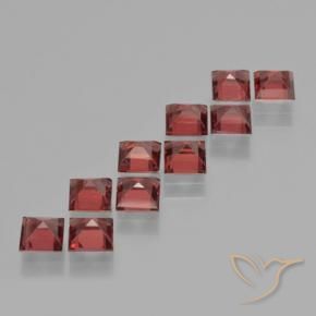 Pyrope Garnet Gemstones in 4 x 4 mm (calibrated) Size for Sale, Pyrope Garnet Stones in Light Scarlet Red Color