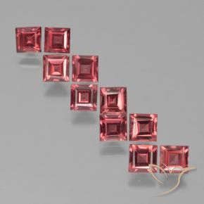 4.03 ctw Red Pyrope Garnet Stones, Natural Pyrope Garnet in Square Step-Cut Shape for Sale