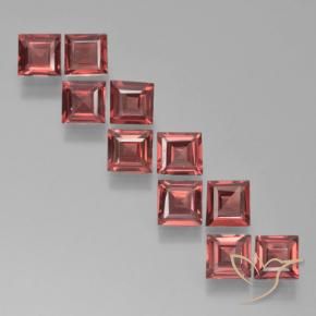 3.36 ctw Red Pyrope Garnet Stones, Natural Pyrope Garnet in Square Step-Cut Shape for Sale