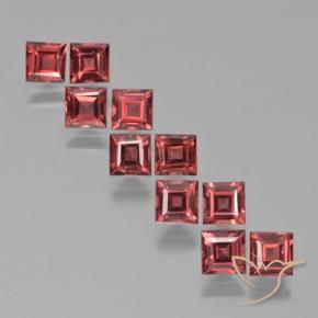 4.28 ctw Red Pyrope Garnet Stones, Natural Pyrope Garnet in Square Step-Cut Shape for Sale