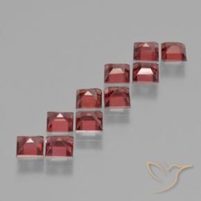 Pyrope Garnet Gemstones in 4 x 4 mm (calibrated) Size for Sale, Pyrope Garnet Stones in Light Scarlet Red Color
