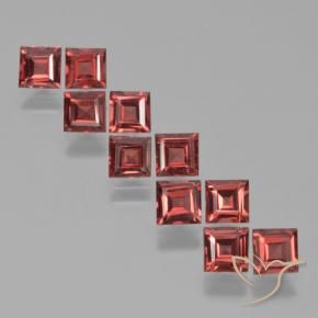 4.51 ctw Red Pyrope Garnet Stones, Natural Pyrope Garnet in Square Step-Cut Shape for Sale