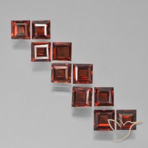 4.23 ctw Red Pyrope Garnet Stones, Natural Pyrope Garnet in Square Step-Cut Shape for Sale