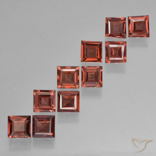 3.33 ct Square Cut Pyrope Garnet, 3.9 x 3.7 mm From Mozambique, Photo A