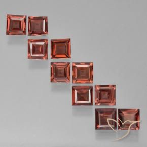 3.33 ctw Red Pyrope Garnet Stones, Natural Pyrope Garnet in Square Step-Cut Shape for Sale