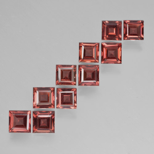 Rojo escarlata Granate Piropo Gema - 0.4ct Corte cuadrado step (ID: 464425)