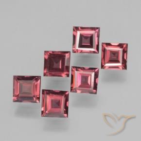 2.34 ctw Red Pyrope Garnet Stones, Natural Pyrope Garnet in Square Step-Cut Shape for Sale